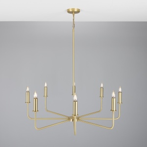 Irvine Modern Brass Chandelier, Eight-Light